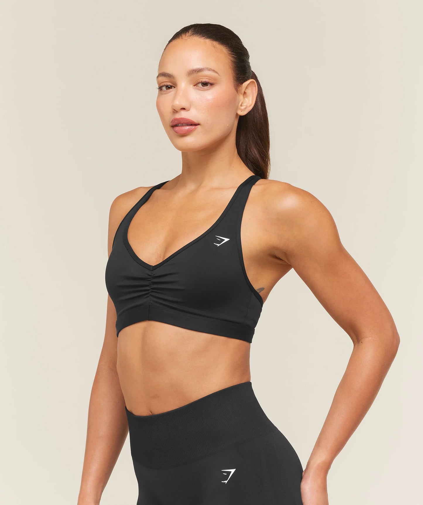 GYMSHARK Ruched Sports Bra 2.0 Black
