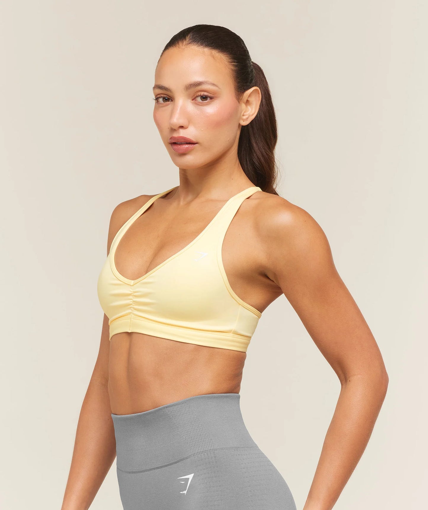 GYMSHARK Ruched Sports Bra 2.0 Butter Yellow