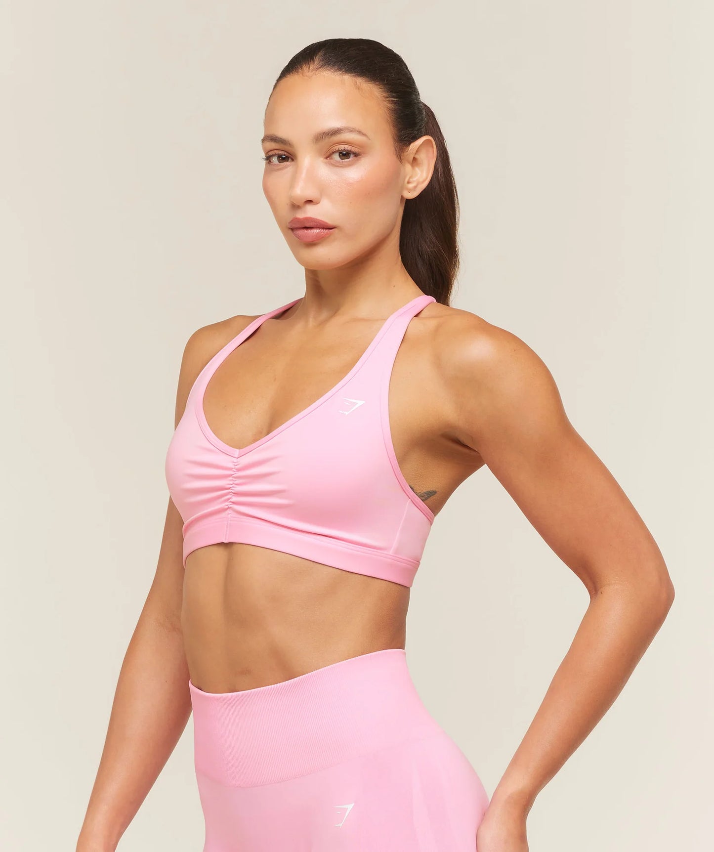GYMSHARK Ruched Sports Bra 2.0 Poise Pink