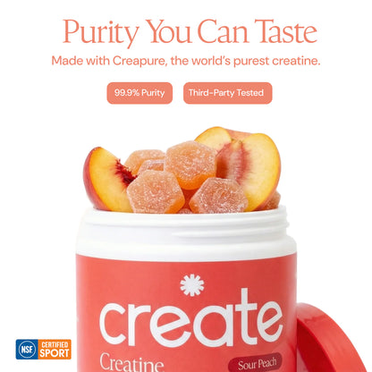 CREATE Creatine Monohydrate Gummies 'Sour Peach'