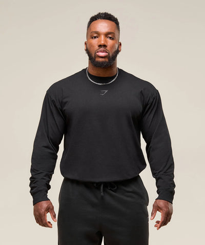GYMSHARK Power Long Sleeve T-Shirt Black