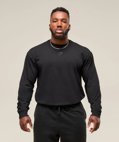 GYMSHARK Power Long Sleeve T-Shirt Black