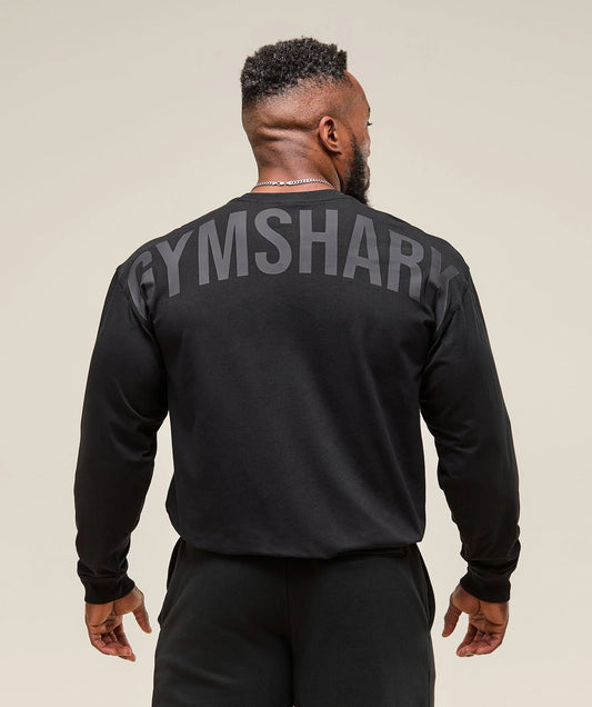 GYMSHARK Power Long Sleeve T-Shirt Black