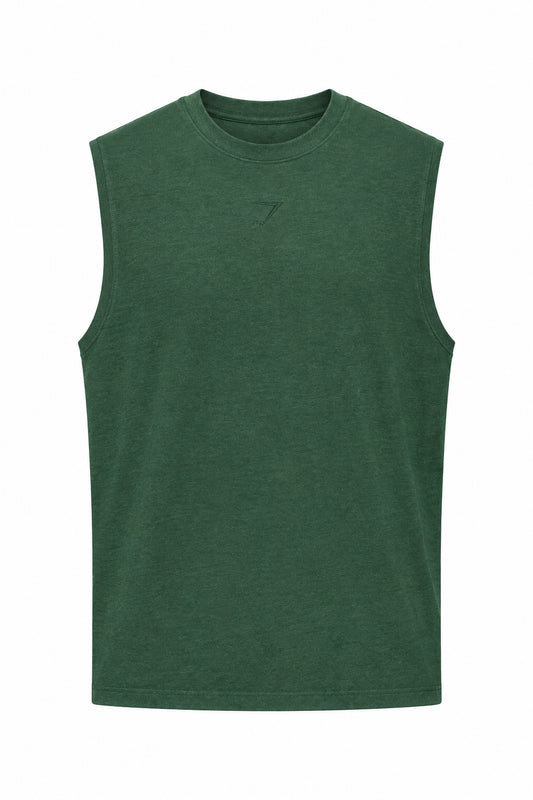 Power Cut Off Tank - Bros Earth Green Marl