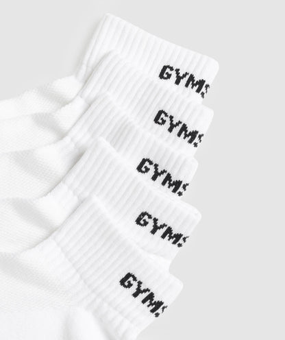 Women's Gymshark Quarter Socks 5Pk White — Gymshark | Authentic India