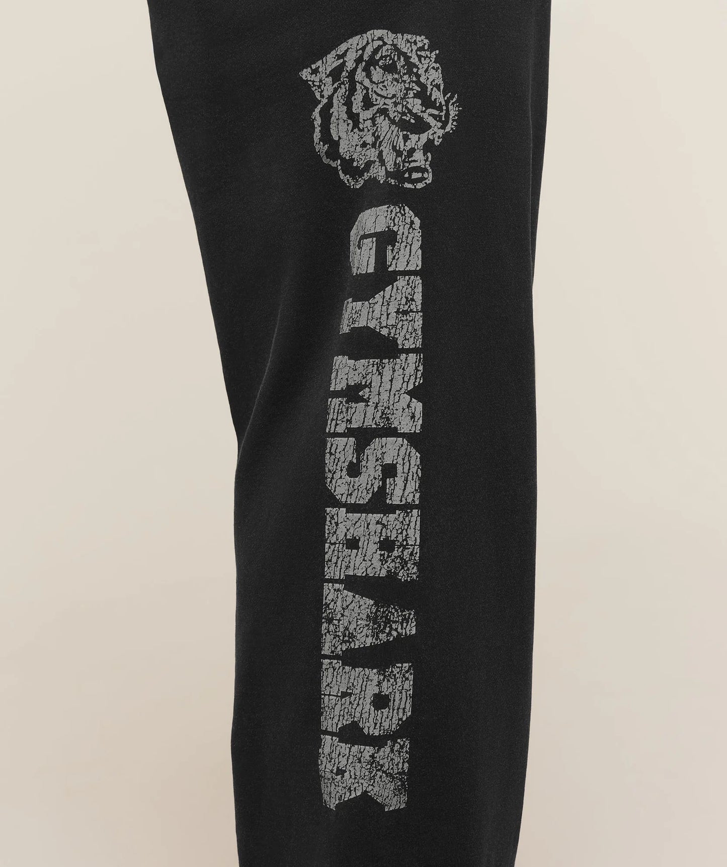 GYMSHARK Retro Collegiate Graphic Wide Leg Pants Black