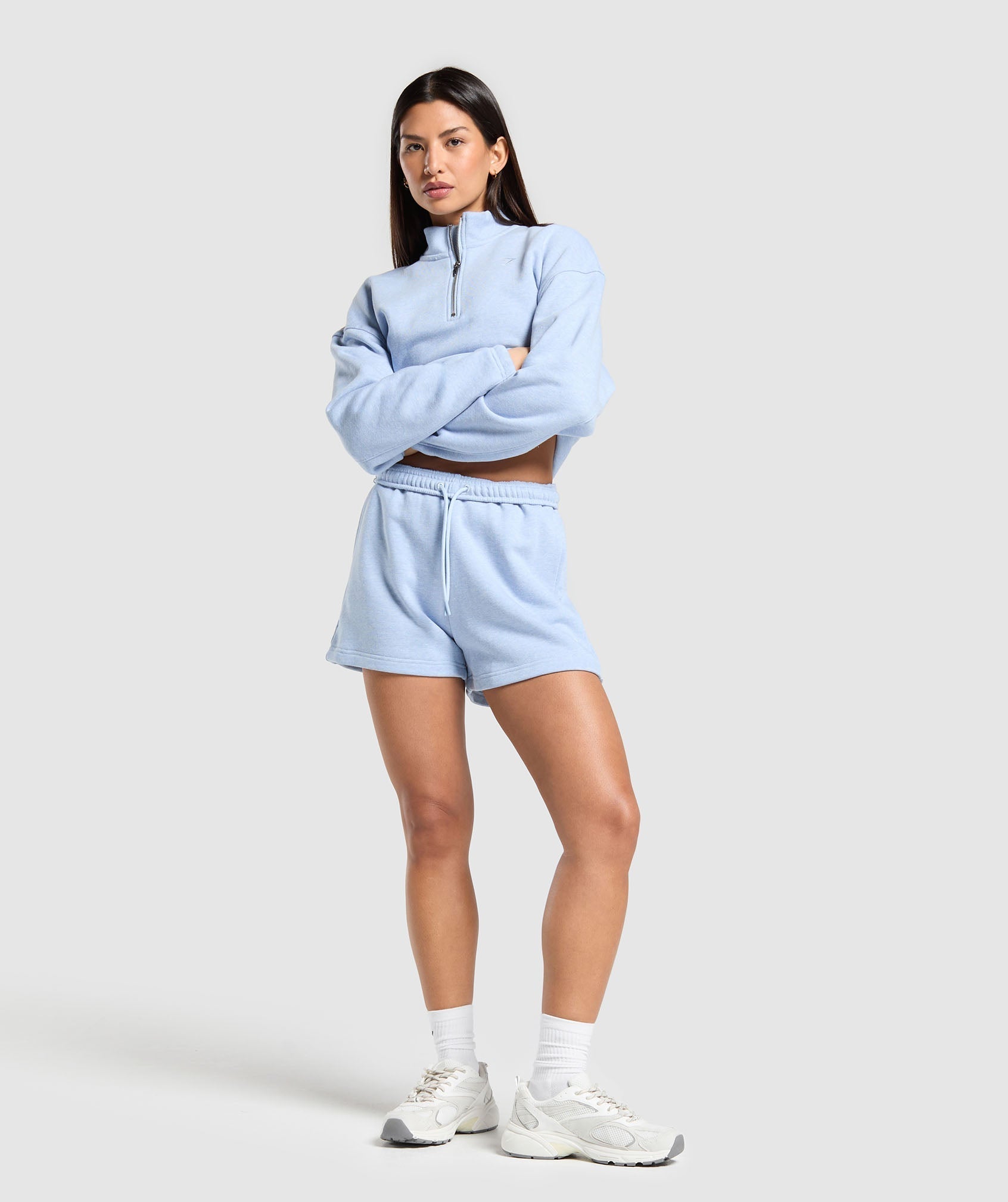 Women's Gymshark Rest Day Sweats 2.0 Shorts Blue Marl — Gymshark | Authentic India