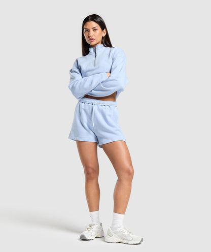 Women's Gymshark Rest Day Sweats 2.0 Shorts Blue Marl — Gymshark | Authentic India