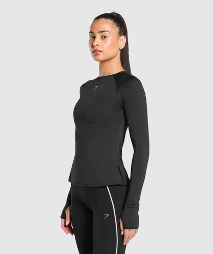 Women's Gymshark Running Long Sleeve Top Black — Gymshark | Authentic India