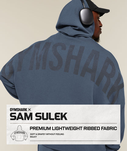 GYMSHARK X SAM SULEK ZIP THROUGH HOODIE - Shadow Blue