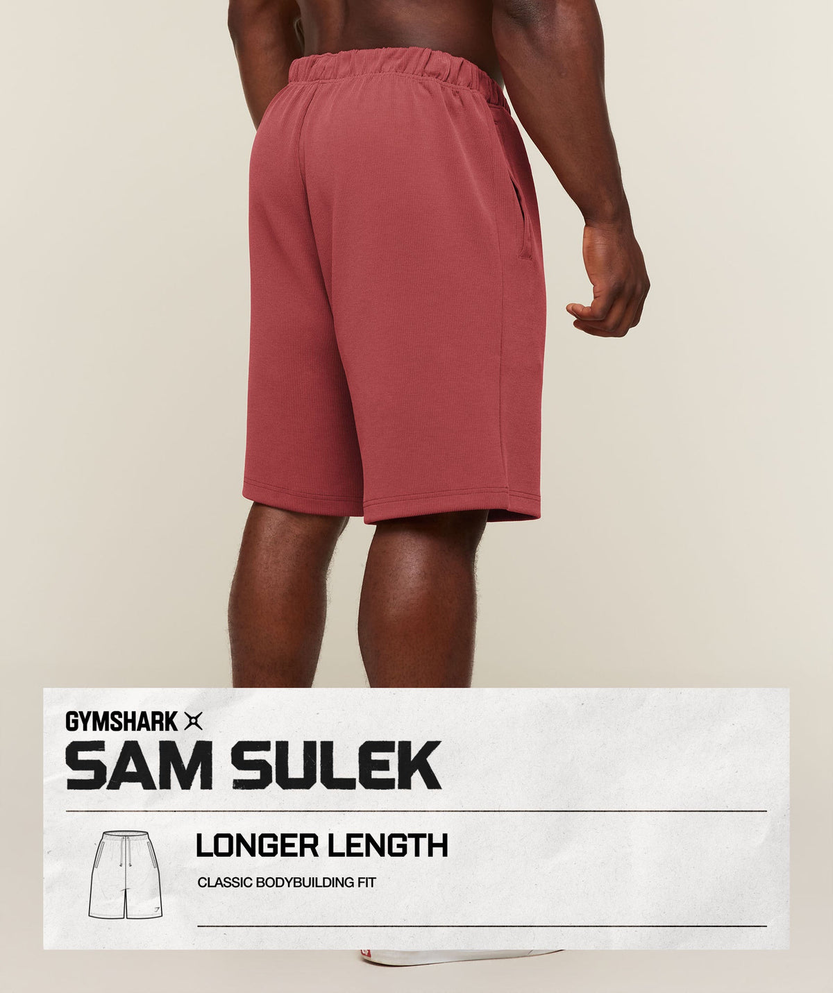 GYMSHARK X SAM SULEK SHORTS - Rust Red