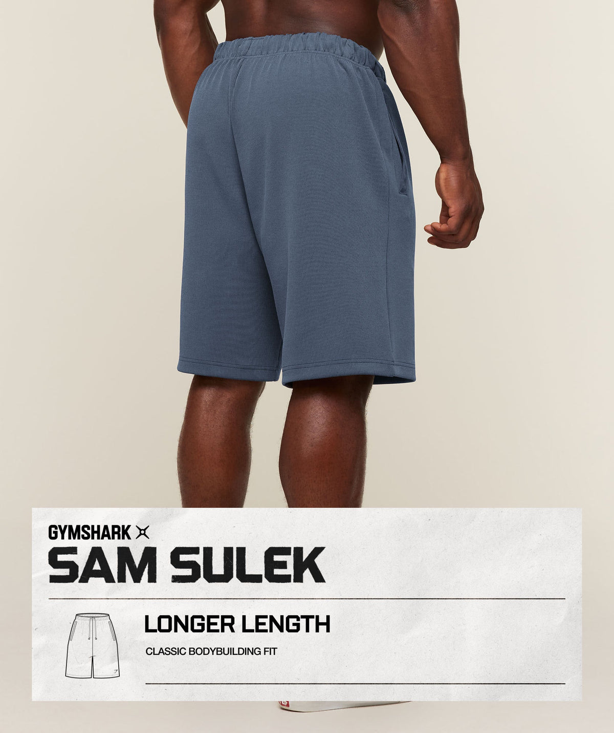 GYMSHARK X SAM SULEK SHORTS - Shadow Blue