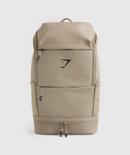 GYMSHARK Sleek Backpack Cement Brown — Gymshark | Authentic India