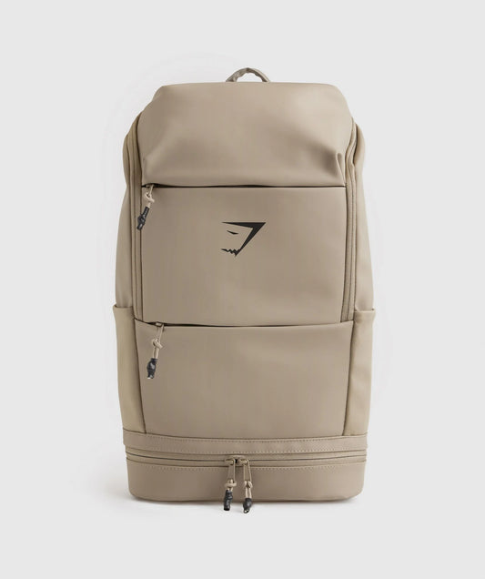 GYMSHARK Sleek Backpack Cement Brown — Gymshark | Authentic India
