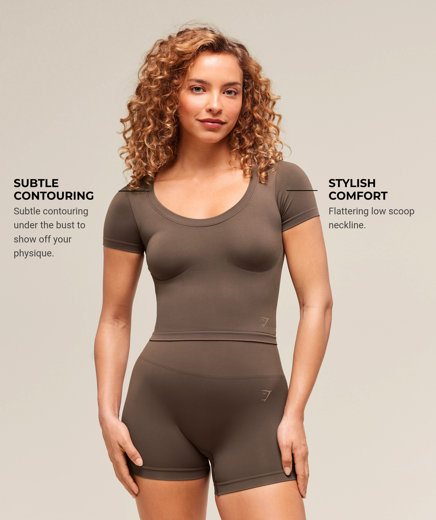 Women's Gymshark Soft Sculpt Midi T-Shirt Walnut Brown — Gymshark | Authentic India