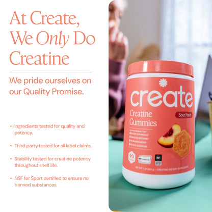 CREATE Creatine Monohydrate Gummies 'Sour Peach'