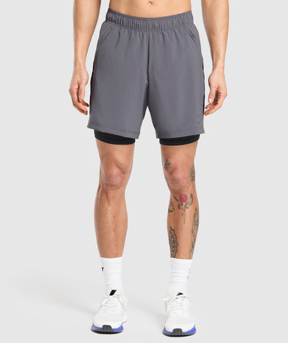 Gymshark Sport 7" 2 In 1 Shorts Dark Grey — Gymshark | Authentic India