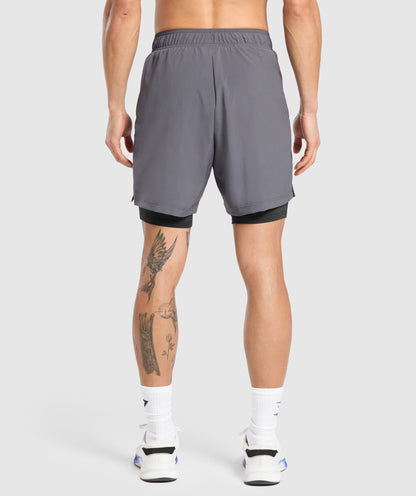 Gymshark Sport 7" 2 In 1 Shorts Dark Grey — Gymshark | Authentic India