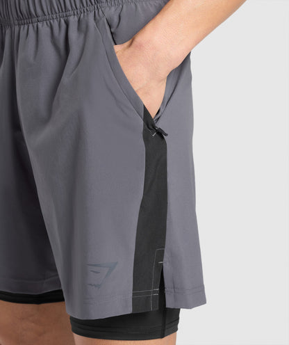 Gymshark Sport 7" 2 In 1 Shorts Dark Grey — Gymshark | Authentic India
