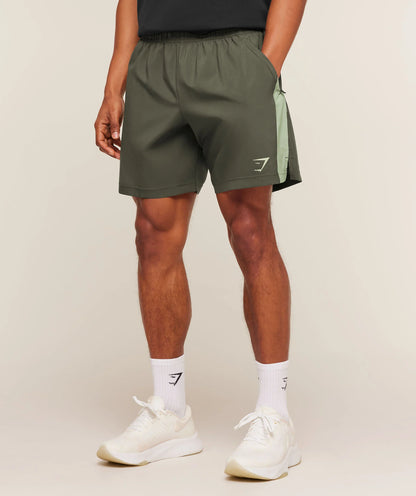 GYMSHARK Sport 7" Shorts Strength Green/Haze Green