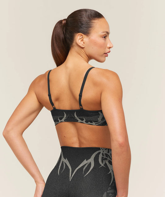 GYMSHARK Storm Seamless Sports Bra Black/Tinted White