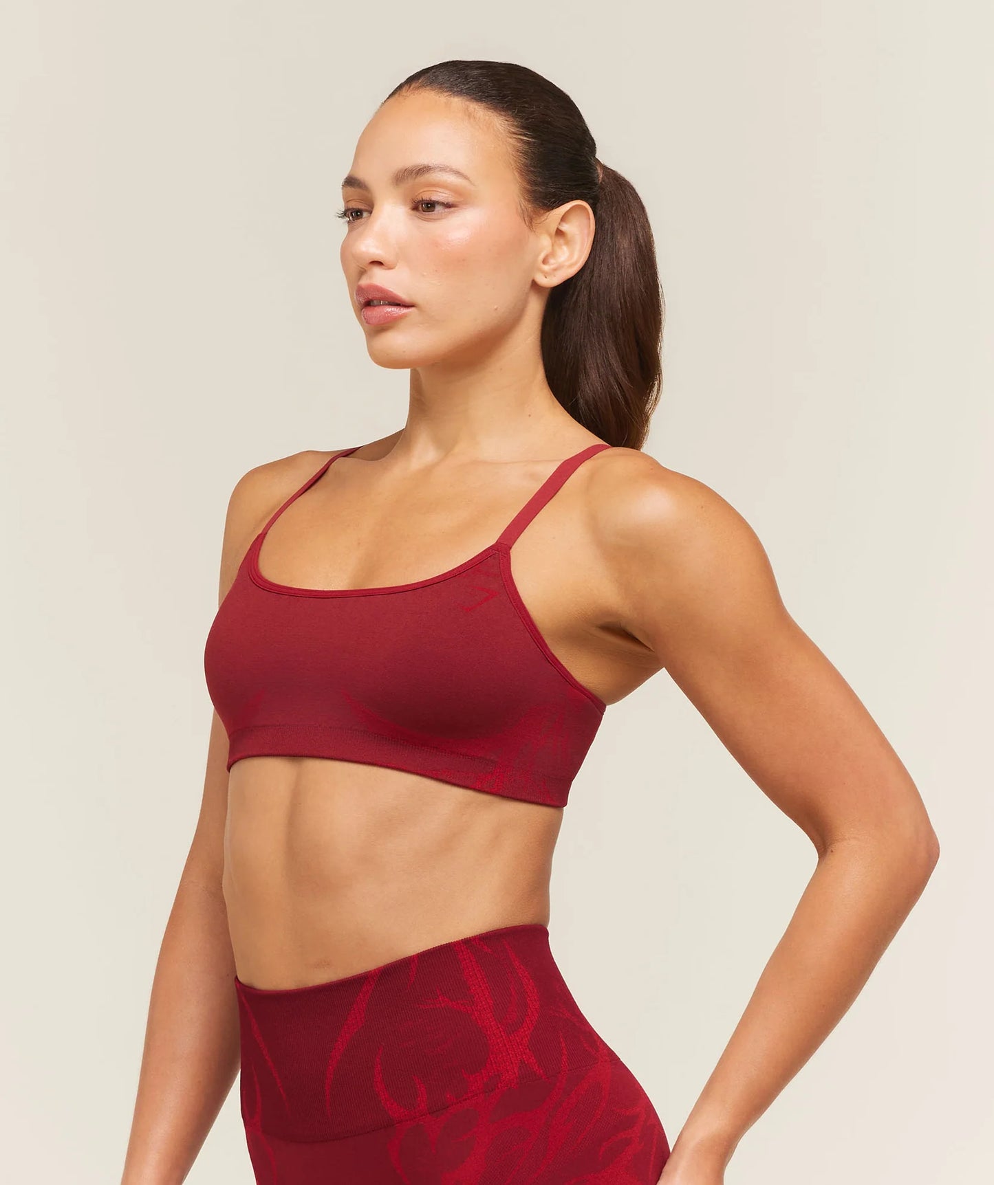GYMSHARK Storm Seamless Sports Bra Sets Red/Carmine Red