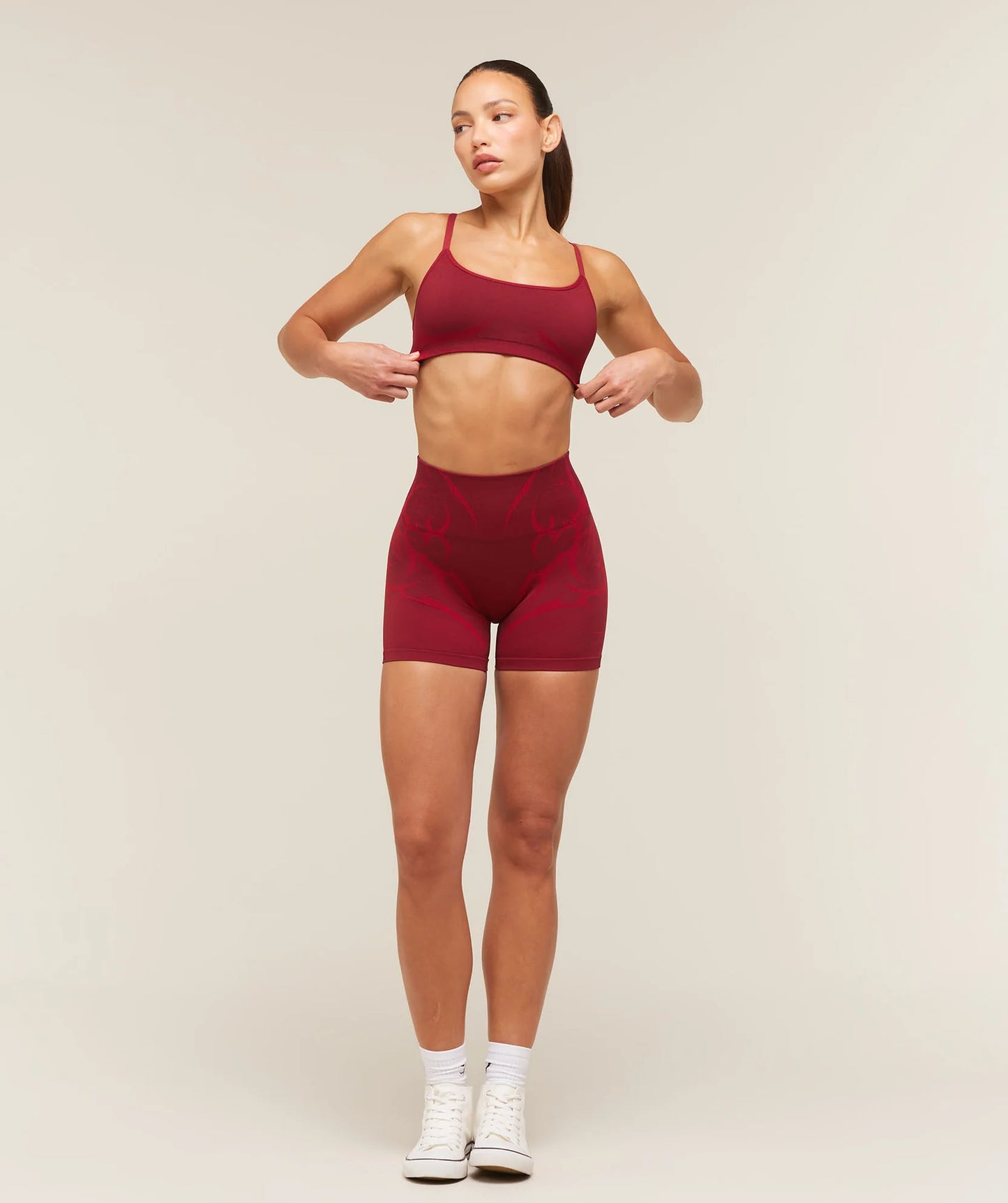 GYMSHARK Storm Seamless Sports Bra Sets Red/Carmine Red