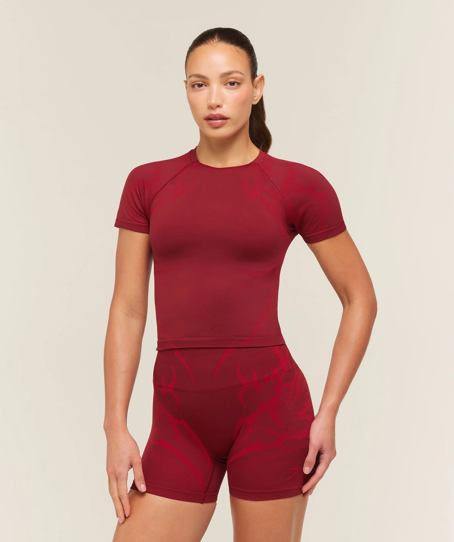 GYMSHARK Storm Seamless Top Sets Red/Carmine Red