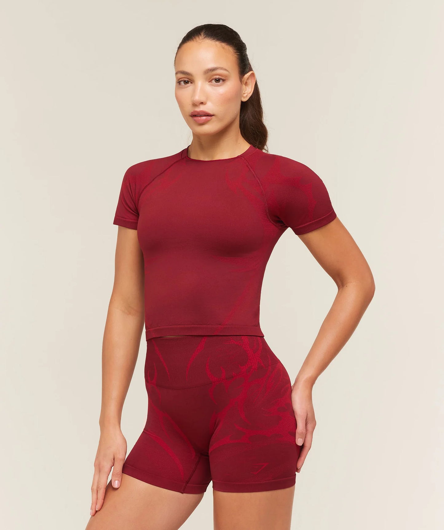 GYMSHARK Storm Seamless Top Sets Red/Carmine Red