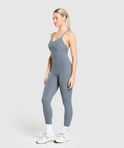 Women's Gymshark Strappy All In One Iron Blue — Gymshark | Authentic India