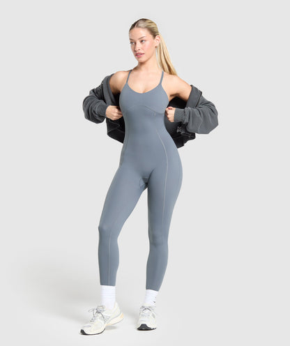 Women's Gymshark Strappy All In One Iron Blue — Gymshark | Authentic India