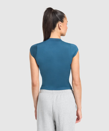 Women's Gymshark Supersoft T-Shirt Success Blue — Gymshark | Authentic India
