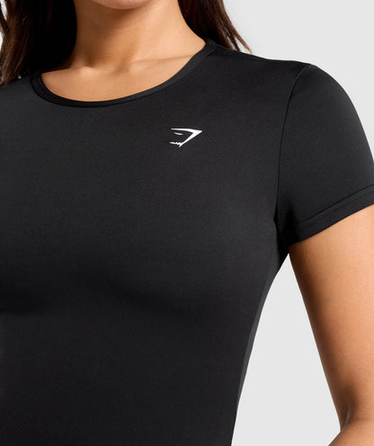 Women's Gymshark Training Baby Tee Black — Gymshark | Authentic India