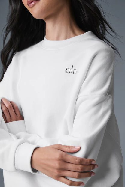 Accolade Crew Neck Pullover white — ALO S | Authentic India