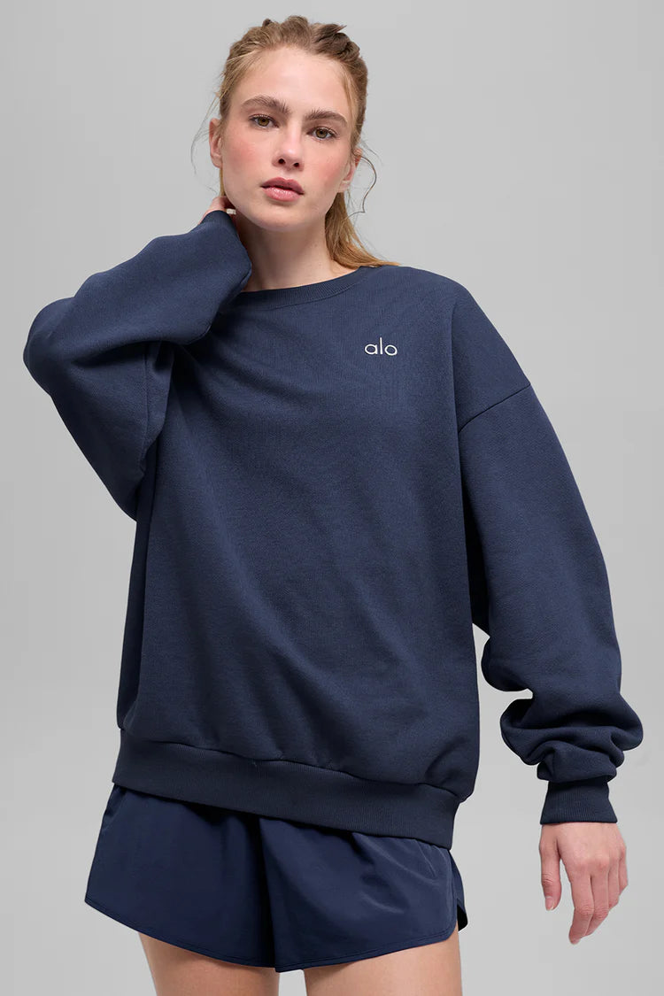 ALO Accolade Crew Neck Pullover Navy — ALO S | Authentic India