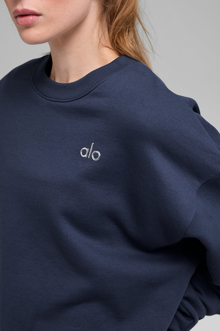 ALO Accolade Crew Neck Pullover Navy — ALO S | Authentic India