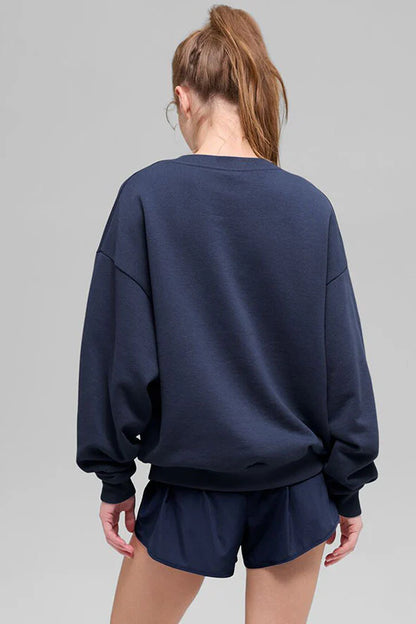 ALO Accolade Crew Neck Pullover Navy — ALO S | Authentic India