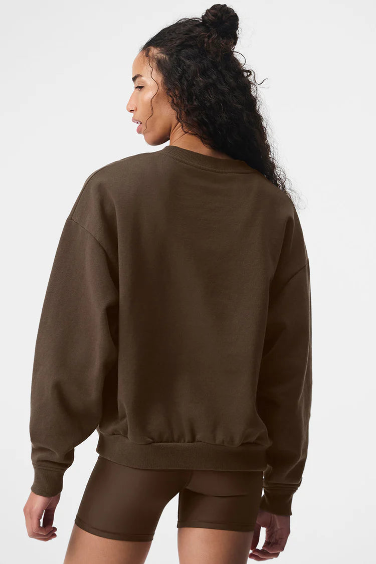 ALO Accolade Crew Neck Pullover Espresso — ALO S | Authentic India