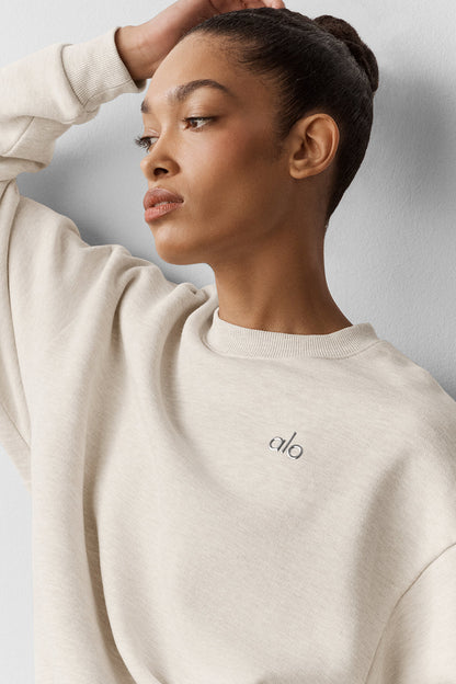 Accolade Crew Neck Pullover - Oatmeal Heather — Alo Yoga | Authentic India