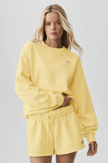ALO Accolade Crew Neck Pullover Warm Butter