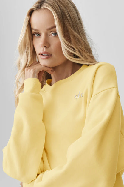 ALO Accolade Crew Neck Pullover Warm Butter