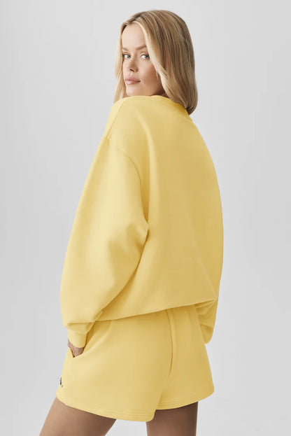 ALO Accolade Crew Neck Pullover Warm Butter