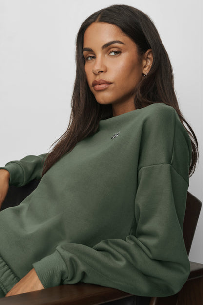 Accolade Crew Neck Pullover - Bamboo Green