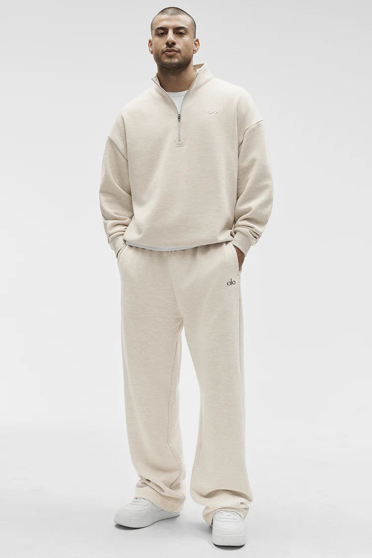 ALO Accolade 1/4 Zip Pullover Oatmeal Heather