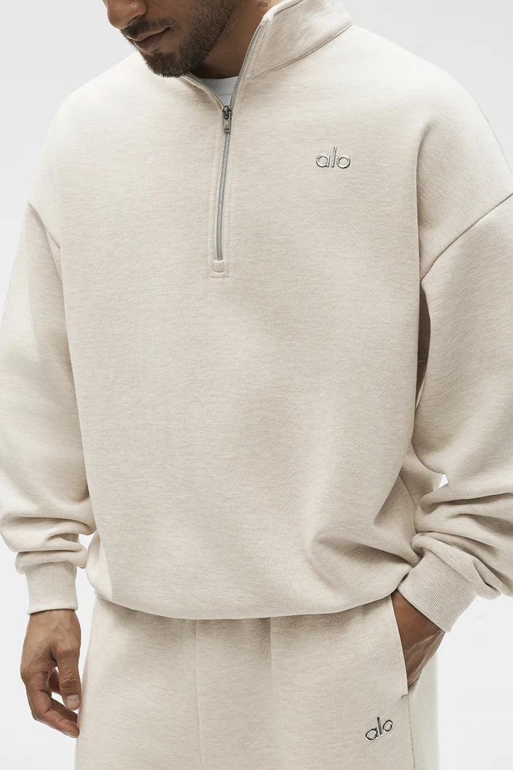 ALO Accolade 1/4 Zip Pullover Oatmeal Heather