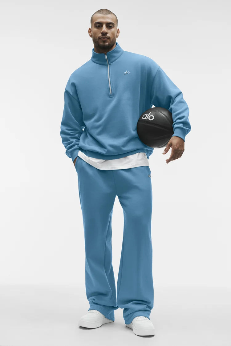 ALO Accolade 1/4 Zip Pullover Heather California Blue