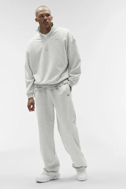 ALO Accolade 1/4 Zip Pullover White Heather