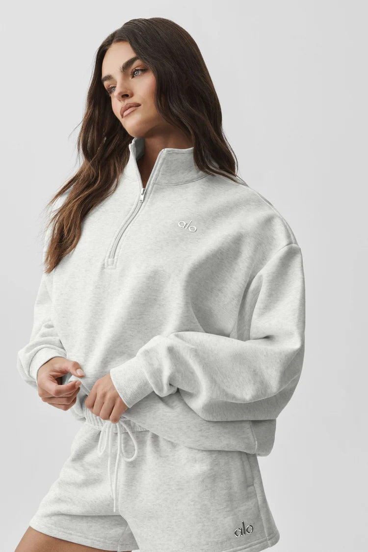 Accolade 1/4 Zip Pullover - White Heather