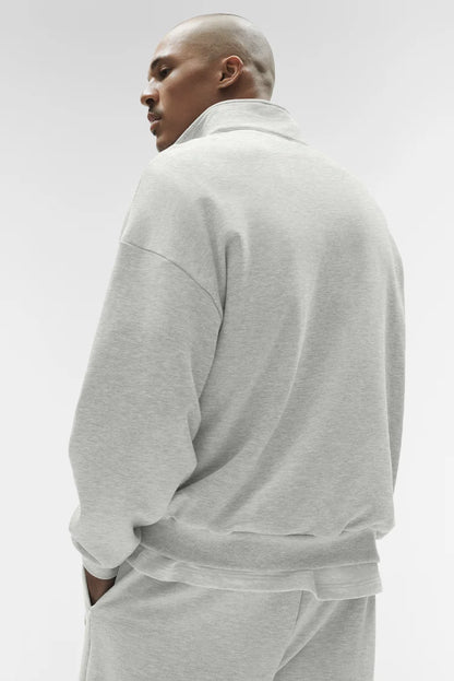 ALO Accolade 1/4 Zip Pullover White Heather