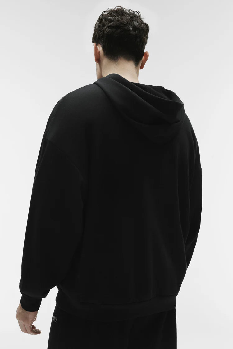 ALO Yoga Accolade Black Zip-Up Hoodie — ALO S | Authentic India